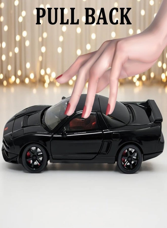 ERBADIHAGO Toy Cars Compatible for 1990 NSX NA1 1/32 Metal Model Car Pull Back Car Toys with Light and Sound Toys Car Collectible Model for Children Age 3 + Year Old (Black) - Image 3